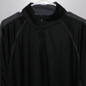 NWT-Ultra Club Cool Dry Sport 1/4 Zip Black & Gray Men's Pullover Shirt-2XL
